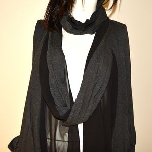NEW Black and Gray Long-Sleeve Sheer Jacket